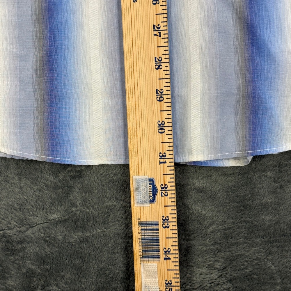 Dámante Button Front Shirt Mens Large Blue Ombre Stripe Long Sleeve - Picture 6 of 8